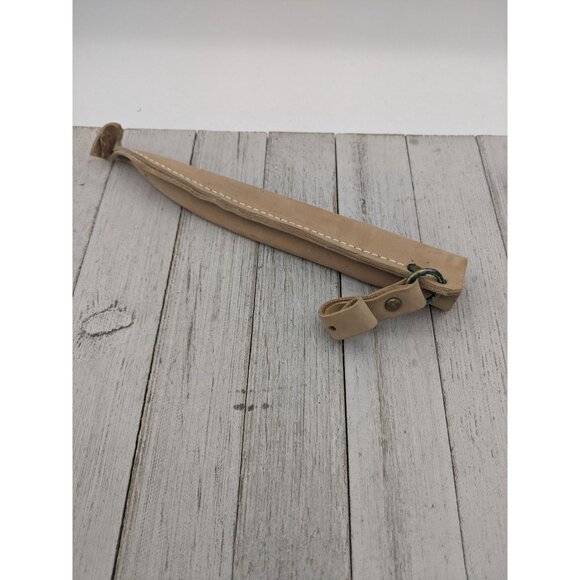 Stainless Utility Knife 7" Blade Brown Handle 11 1/2" Long Leather Sheath - Picture 7 of 8